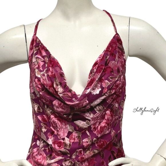 NASTY GAL Whats Growin Down Velvet BurnOut Dress 0 - Picture 3 of 13